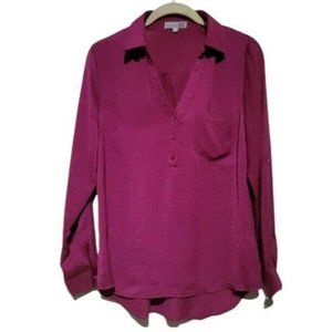 Kut from the Kloth Women Pink Long Sleeve Blouse M